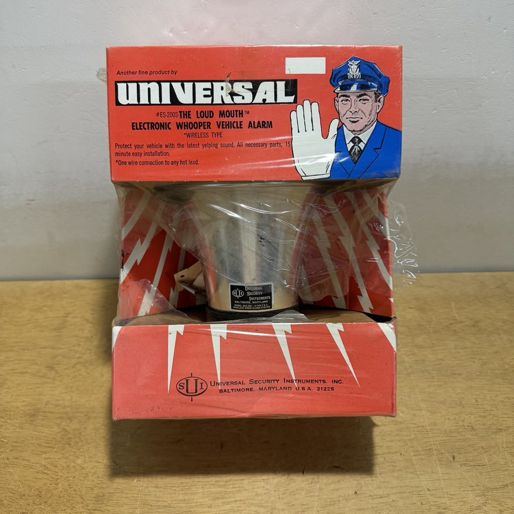 Universal Loud Mouth Electronic Whooper Vehicle Alarm ES-200S Vintage New